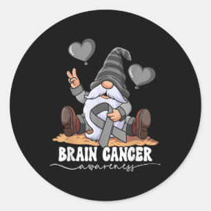 Pegatina Redonda Conciencia sobre el cáncer de cerebro