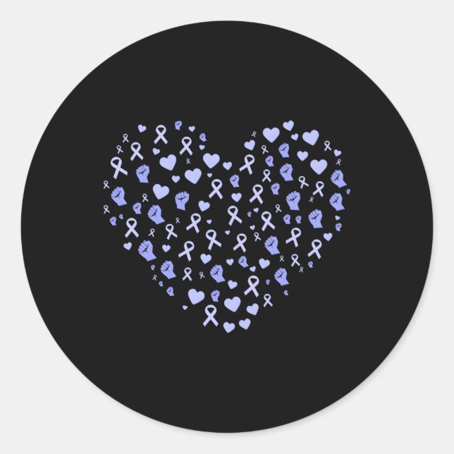 Pegatina Redonda Conciencia sobre el cáncer de esofágico Percibar l (Anverso)