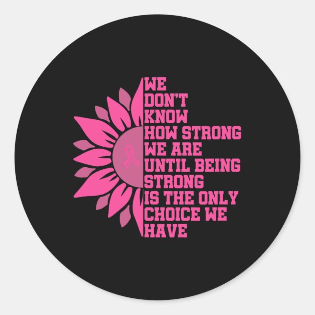 Pegatina Redonda Conciencia sobre el cáncer de mama (Anverso)