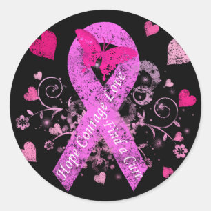 Pegatina Redonda Conciencia sobre el cáncer de mama
