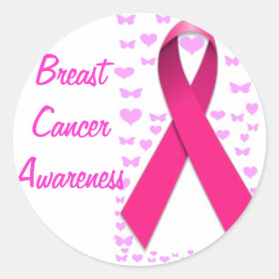Pegatina Redonda Conciencia sobre el cáncer de mama_