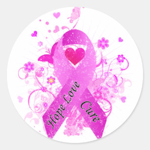 Pegatina Redonda Conciencia sobre el cáncer de mama