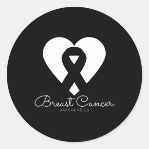 Pegatina Redonda Conciencia sobre el cáncer de mama - Día Mundial d