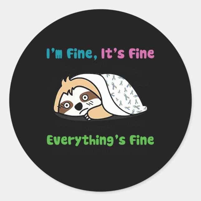 Pegatina Redonda Conciencia sobre el cáncer de mama metastásico Est (Anverso)