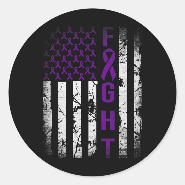 Pegatina Redonda Conciencia sobre el cáncer de páncreas (Anverso)