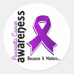 Pegatina Redonda Conciencia sobre el cáncer de páncreas 5