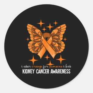 Pegatina Redonda Conciencia sobre el cáncer de riñón _1
