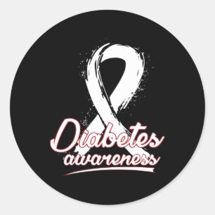 Pegatina Redonda Conciencia sobre el cáncer en la diabetes