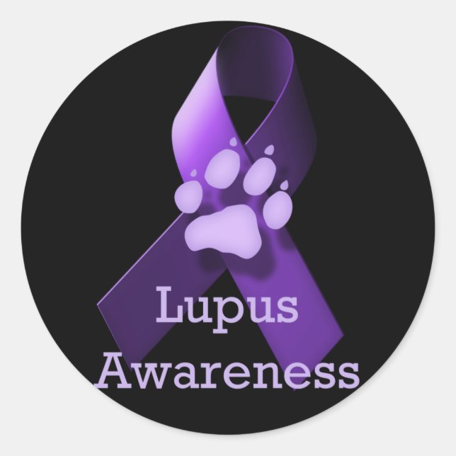 Pegatina Redonda Conciencia sobre el Lupus (Anverso)