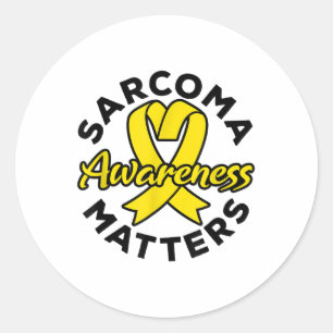 Pegatina Redonda Conciencia sobre el sarcoma S - Cáncer de sarcoma