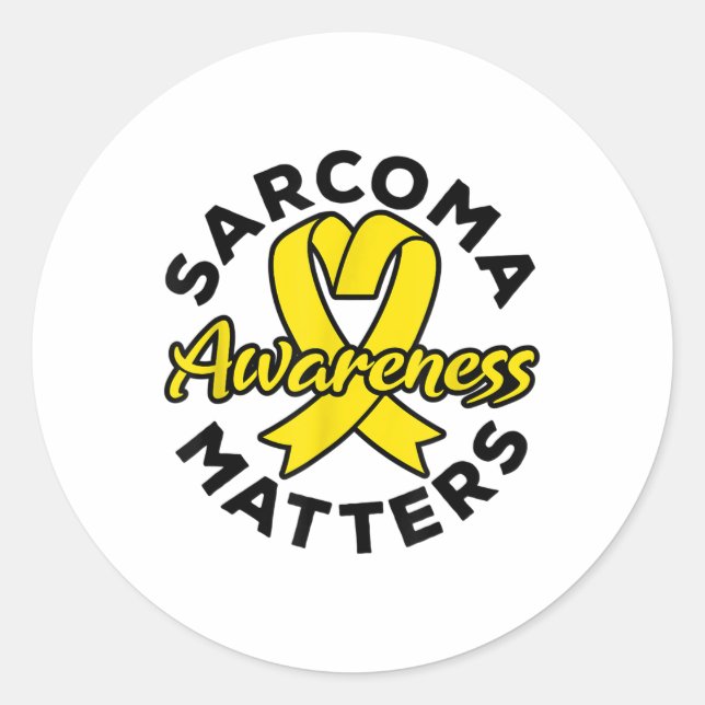 Pegatina Redonda Conciencia sobre el sarcoma S - Cáncer de sarcoma (Anverso)