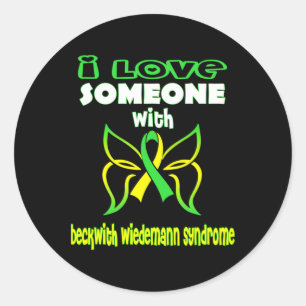 Pegatina Redonda Conciencia sobre el síndrome de Beckwith Wiedemann