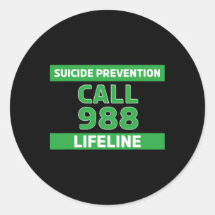 Pegatina Redonda Conciencia sobre el suicidio - Prevención de la vi