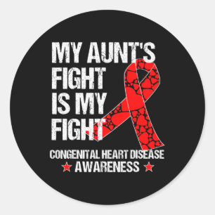 Pegatina Redonda Conciencia sobre enfermedades cardíacas T Shirt Ch