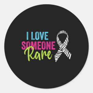 Pegatina Redonda Conciencia sobre enfermedades raras Cinta cebra, a