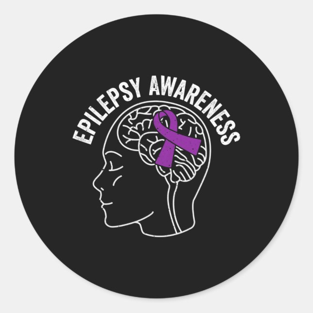 Pegatina Redonda Conciencia sobre epilepsia 5  (Anverso)