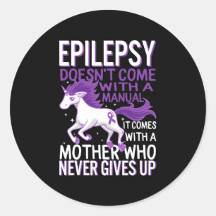 Pegatina Redonda Conciencia sobre Epilepsia Incautación de Cinta Pú