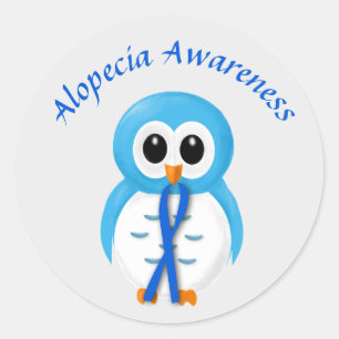 Pegatina Redonda Conciencia sobre la alopecia con cinta azul