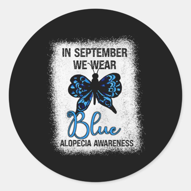 Pegatina Redonda Conciencia Sobre La Alopecia En Septiembre Usamos  (Anverso)