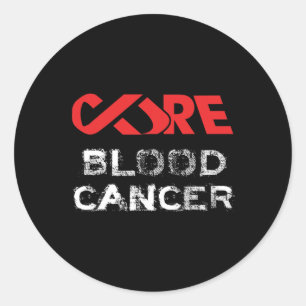 Pegatina Redonda Conciencia sobre la cura del cáncer de sangre