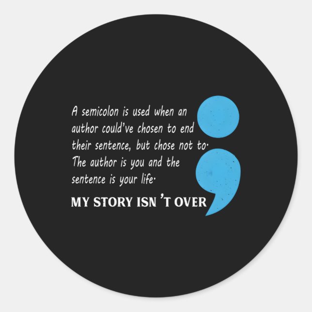 Pegatina Redonda Conciencia sobre la depresión suicida (Anverso)