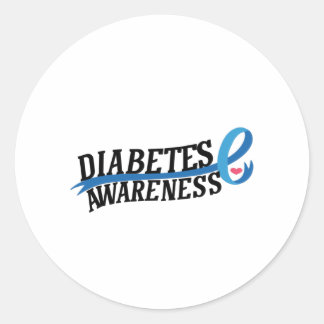 Pegatina Redonda Conciencia sobre la diabetes