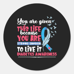 Pegatina Redonda Conciencia sobre la diabetes
