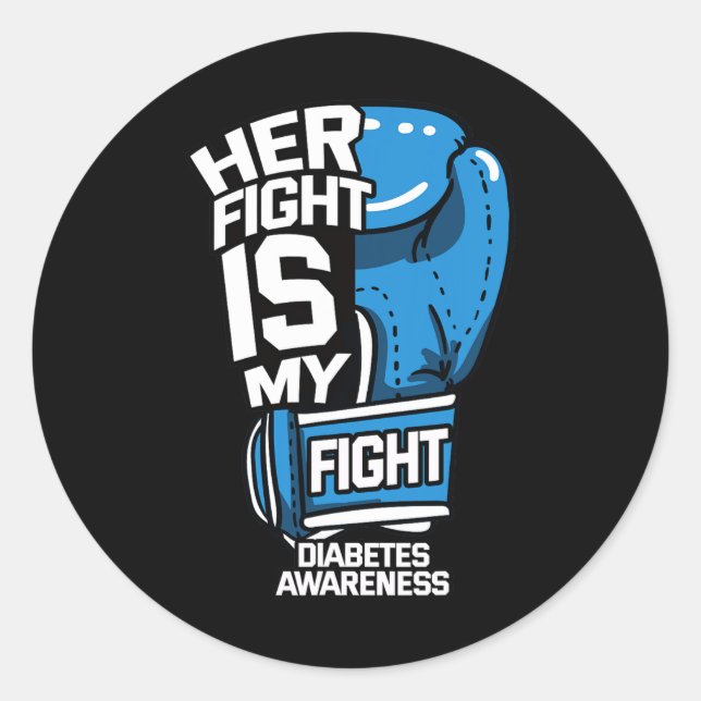 Pegatina Redonda Conciencia sobre la diabetes Apoyo Cetoacidosis di (Anverso)