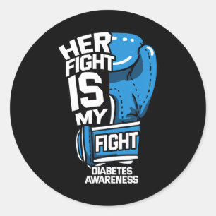 Pegatina Redonda Conciencia sobre la diabetes Apoyo Cetoacidosis di