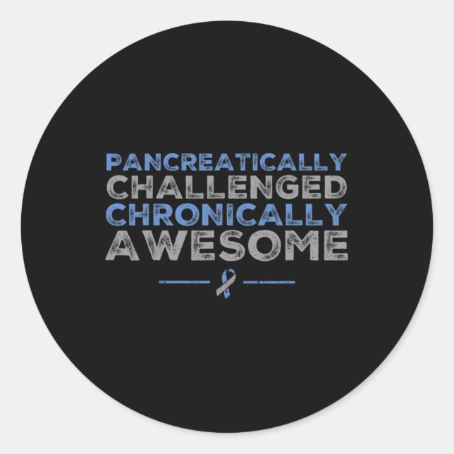 Pegatina Redonda Conciencia sobre la diabetes divertida - T1d T2d P (Anverso)