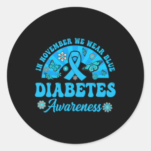 Pegatina Redonda Conciencia Sobre La Diabetes En Noviembre Usamos B