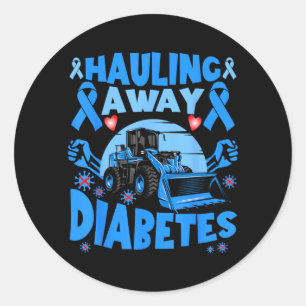 Pegatina Redonda Conciencia sobre la diabetes infantil en edad pree