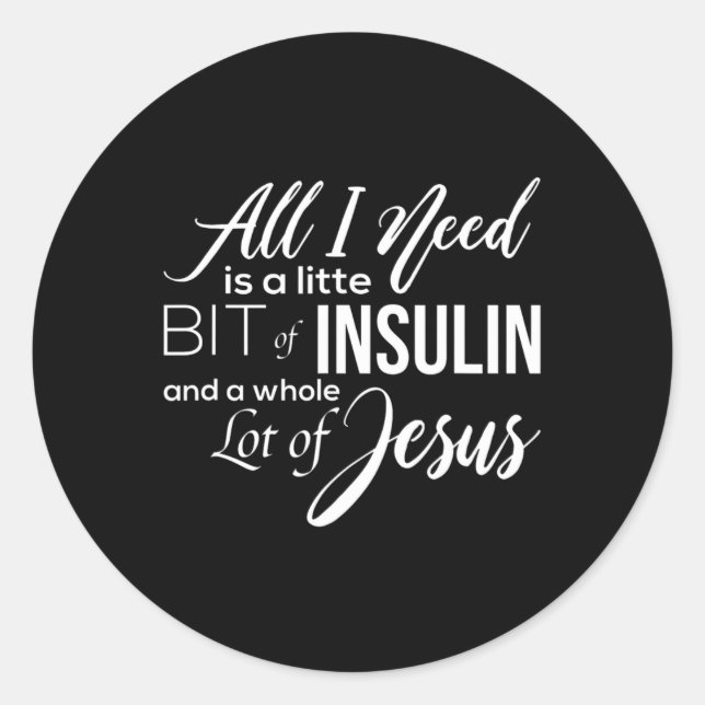 Pegatina Redonda Conciencia sobre la diabetes Regalos diabéticos In (Anverso)