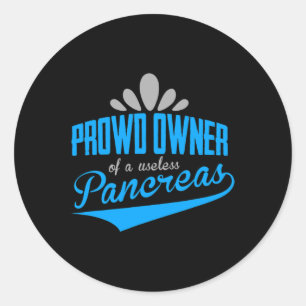 Pegatina Redonda Conciencia sobre la diabetes tipo 1 2 - Diabetic T