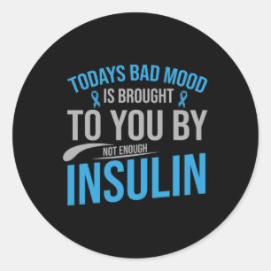 Pegatina Redonda Conciencia sobre la diabetes tipo 1 2 - Diabetic T