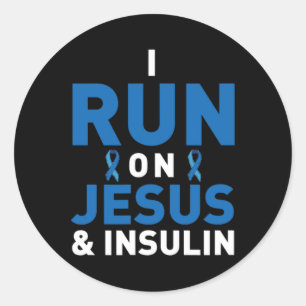 Pegatina Redonda Conciencia sobre la diabetes tipo 1 2 - Diabética 