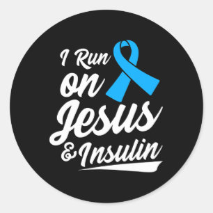 Pegatina Redonda Conciencia sobre la diabetes tipo 1 2 - T1D T2D di