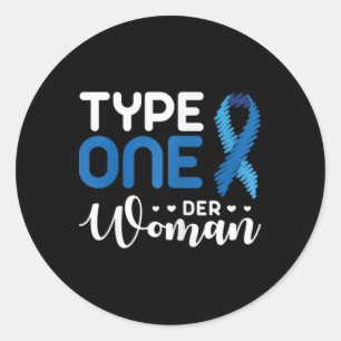 Pegatina Redonda Conciencia sobre la diabetes tipo 1 - Diabetic T1d