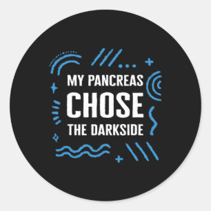 Pegatina Redonda Conciencia sobre la diabetes Tipo 1 Soporte para C