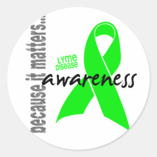 Pegatina Redonda Conciencia sobre la enfermedad de Lyme