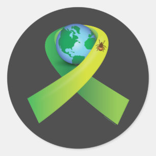 Pegatina Redonda Conciencia sobre la enfermedad de Lyme