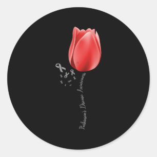 Pegatina Redonda Conciencia sobre la enfermedad de Parkinson Tulip