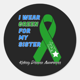 Pegatina Redonda Conciencia sobre la enfermedad renal Diálisis Tran