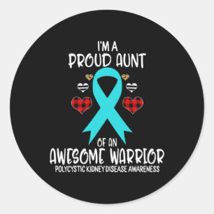 Pegatina Redonda Conciencia sobre la enfermedad renal Estoy orgullo