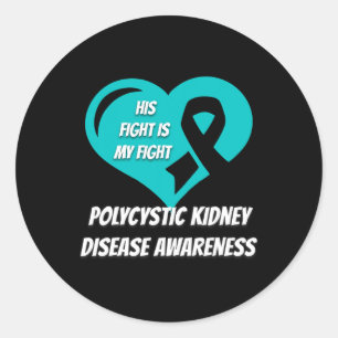 Pegatina Redonda Conciencia sobre la enfermedad renal poliquística