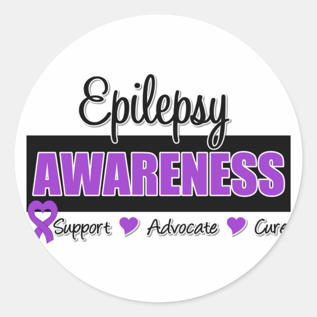 Pegatina Redonda Conciencia sobre la epilepsia (Anverso)