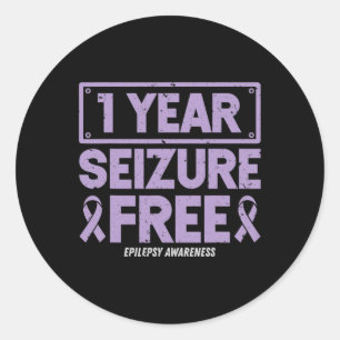 Pegatina Redonda Conciencia sobre la epilepsia 1 año de incautación
