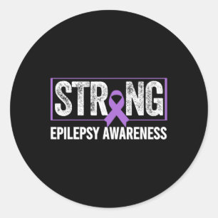 Pegatina Redonda Conciencia sobre la epilepsia - Conciencia sobre l