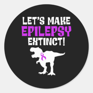 Pegatina Redonda Conciencia sobre la epilepsia que haga sobrevivien