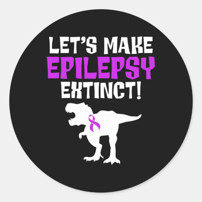 Pegatina Redonda Conciencia sobre la epilepsia que haga sobrevivien (Anverso)